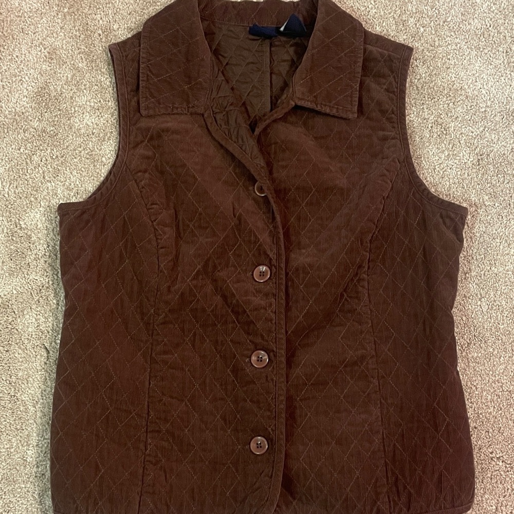 Basic Editions Brown Quilted Vest